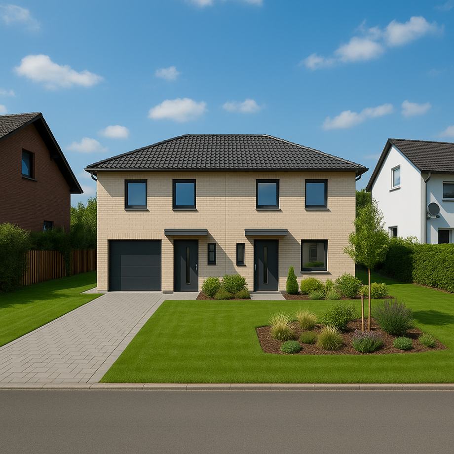 Visualisierung Baugrundst�ck mit Doppelhaush�lfte (Beispiel) Wohngrundst�ck Neuenrade