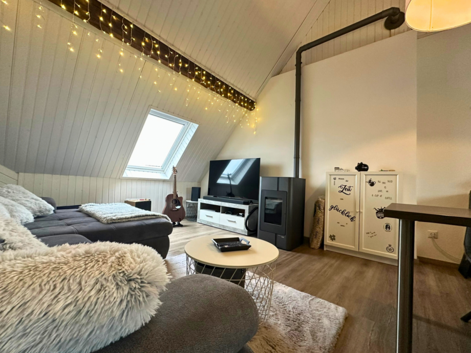 Wohnzimmer Dachgeschosswohnung Doppelhaush�lfte Balve